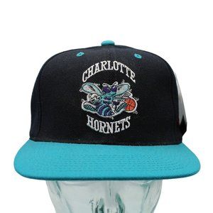 Charlotte Hornets NBA Basketball Vintage GCC G-Cap Black Strapback Hat Cap